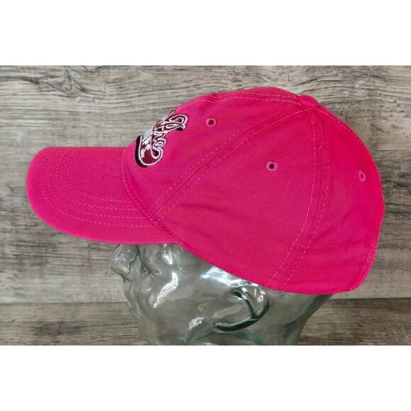 Bass Pro Shops Bright Pink Glitter Thread Patch Adjustable Cotton Baseball Cap - Picture 4 of 11